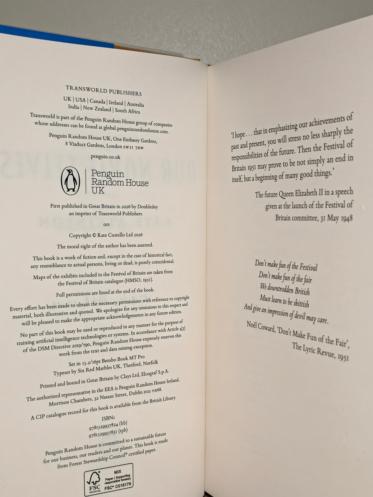 Our Noble Selves by Kate Atkinson (Signed First Edition)