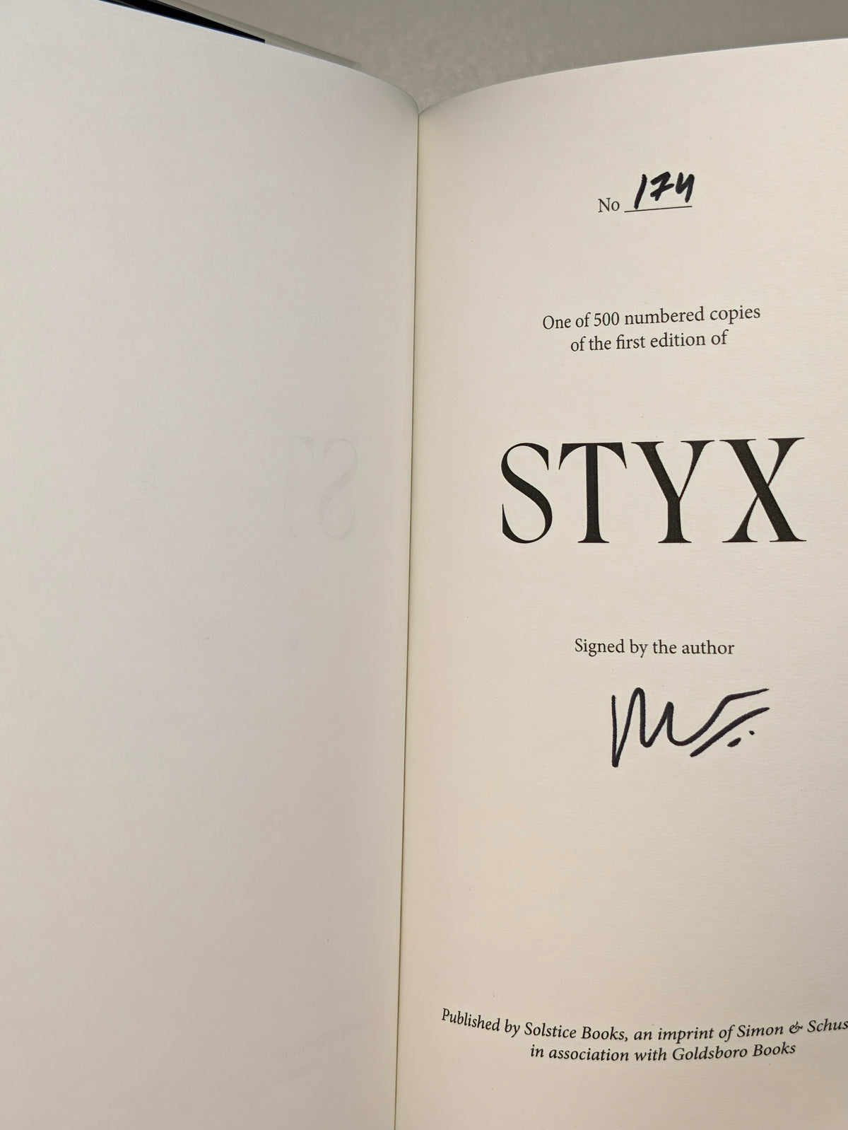 Styx by Nikita Gill (Signed Numbered First Edition with sprayed edges)