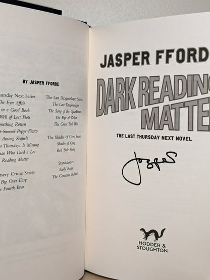 Dark Reading Matter by Jasper Fforde (Signed First Edition)