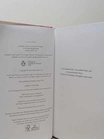 21 Lessons for the 21st Century by Yuval Noah Harari (Signed First Edition) - Fialta Books