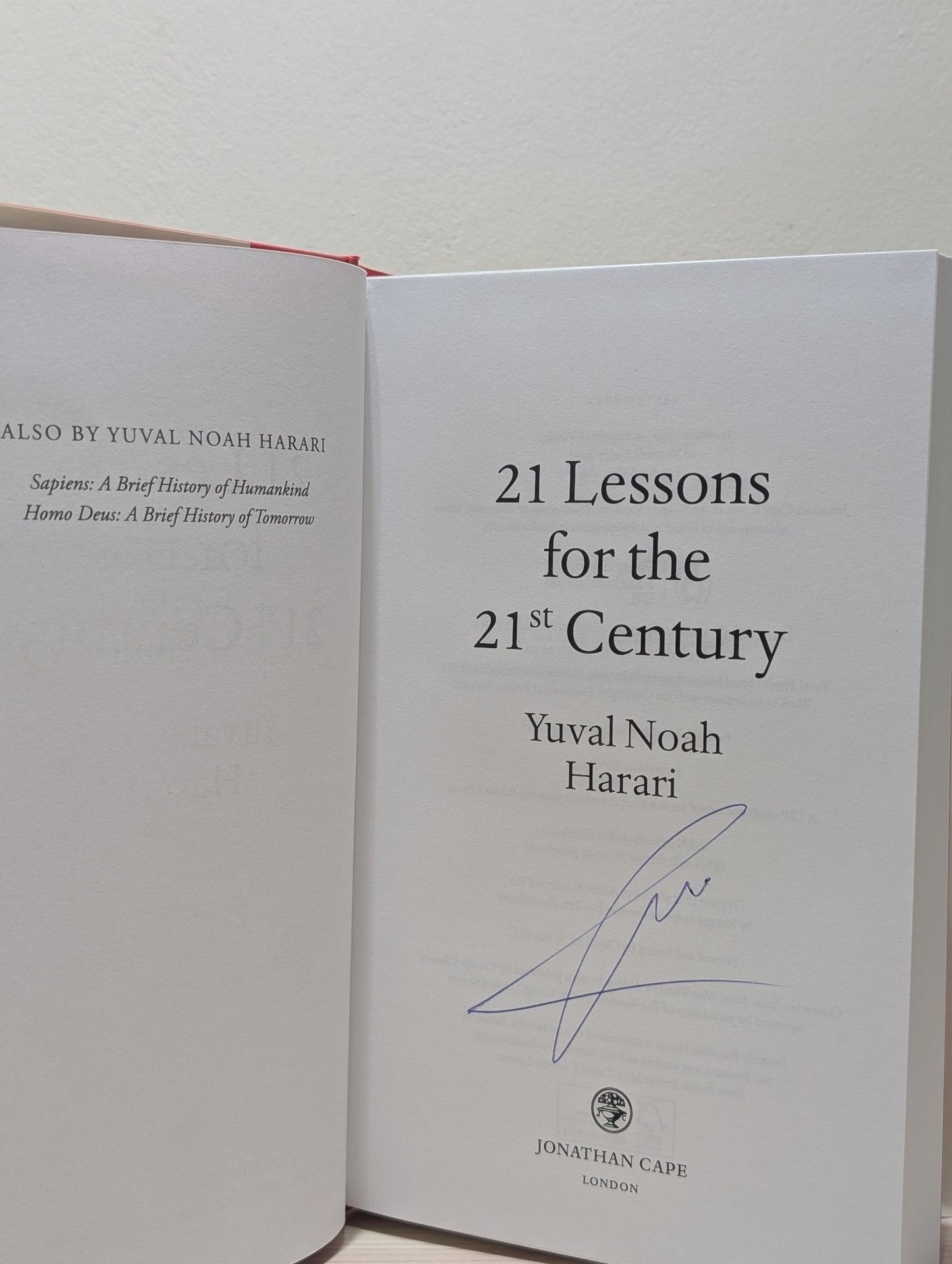 21 Lessons for the 21st Century by Yuval Noah Harari (Signed First Edition) - Fialta Books