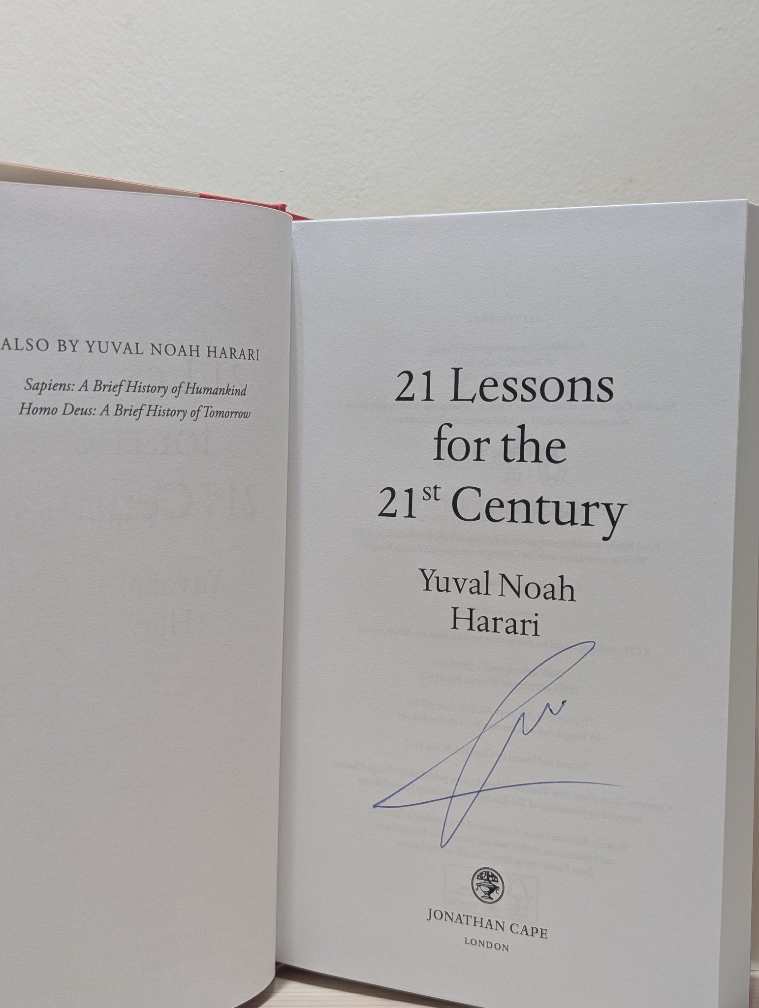 21 Lessons for the 21st Century by Yuval Noah Harari (Signed First Edition) - Fialta Books