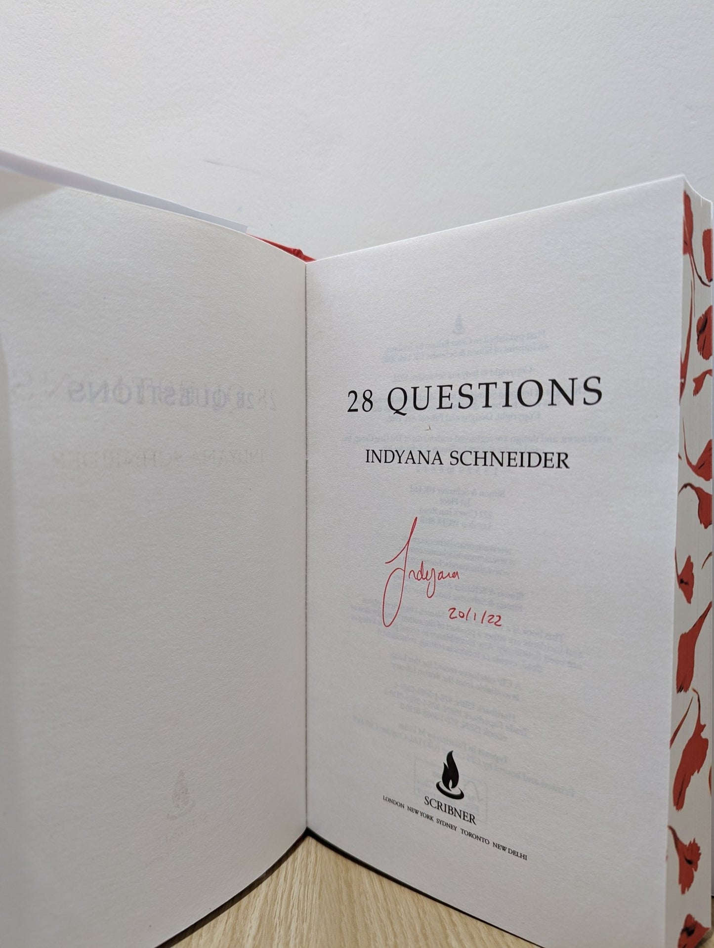 28 Questions by Indyana Schneider (Signed First Edition with sprayed edges) - Fialta Books