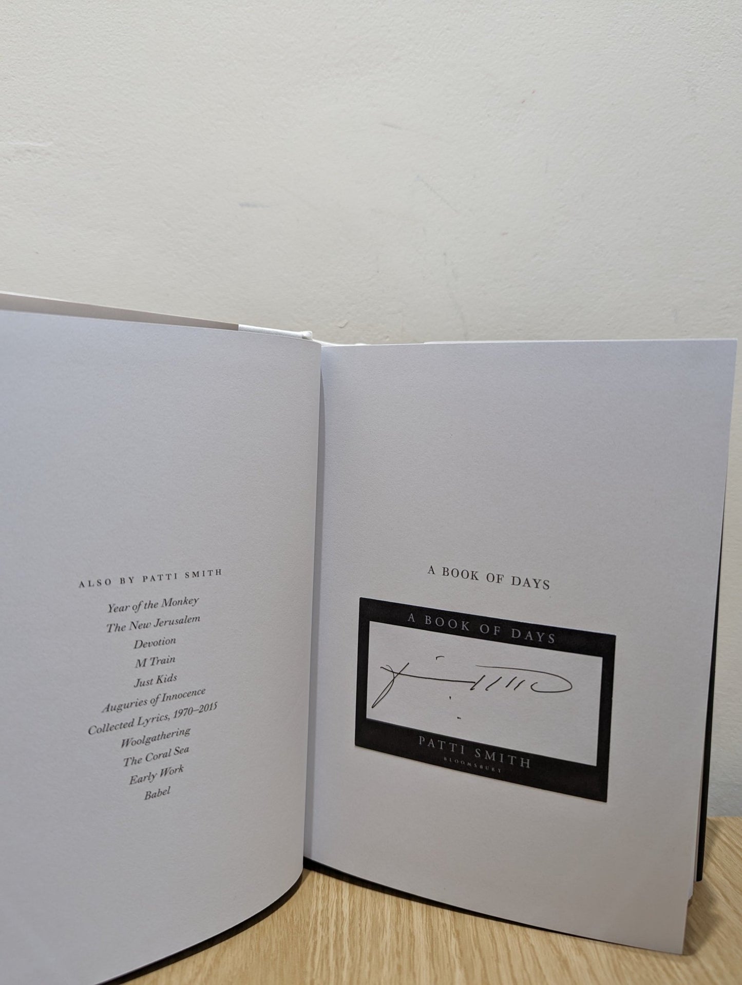 A Book of Days by Patti Smith (Signed First Edition) - Fialta Books