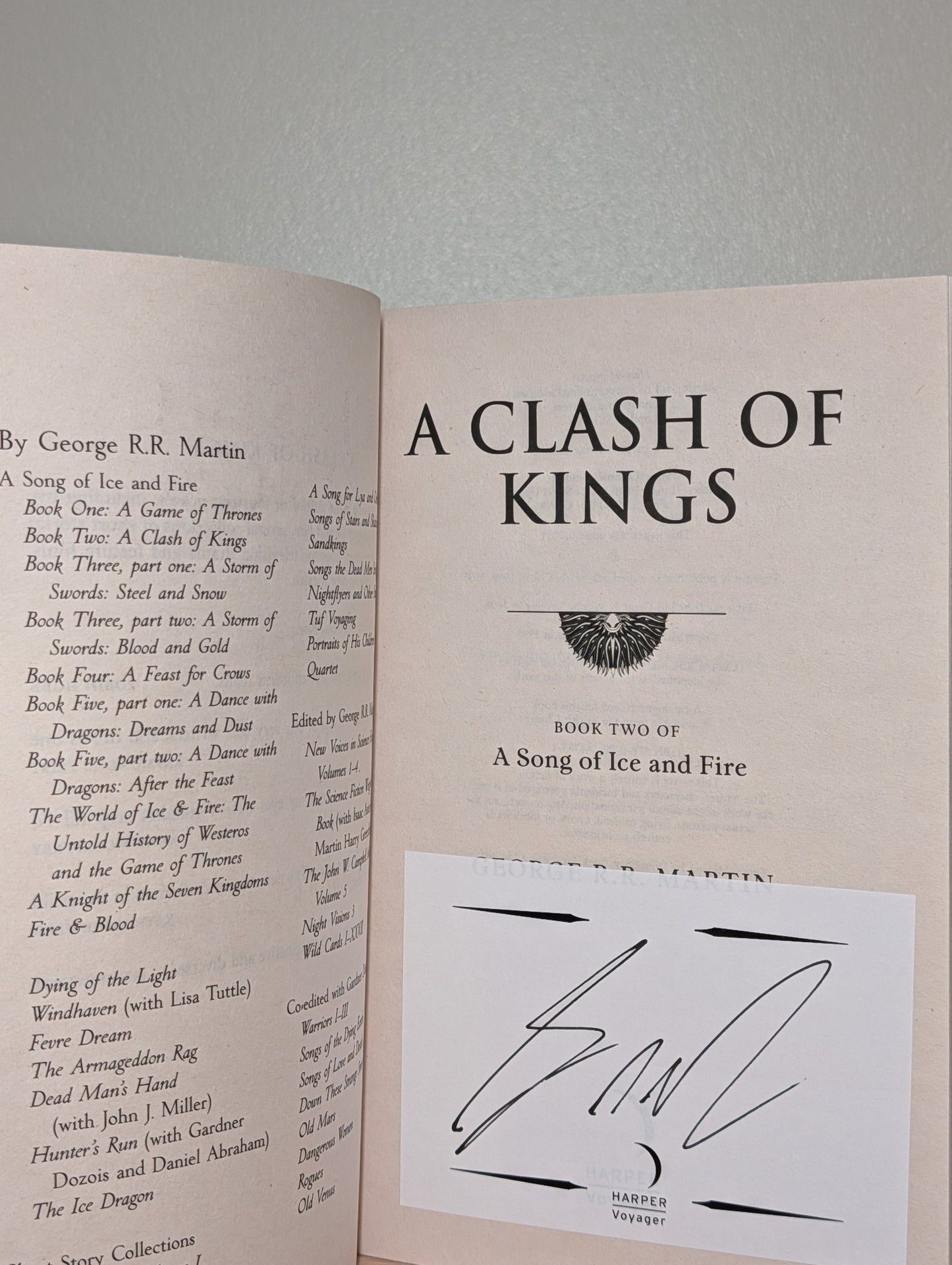 A Clash of Kings by George R.R. Martin (Signed Paperback) - Fialta Books