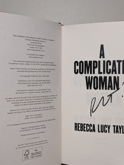 A Complicated Woman by Rebecca Lucy Taylor (Signed First Edition) - Fialta Books