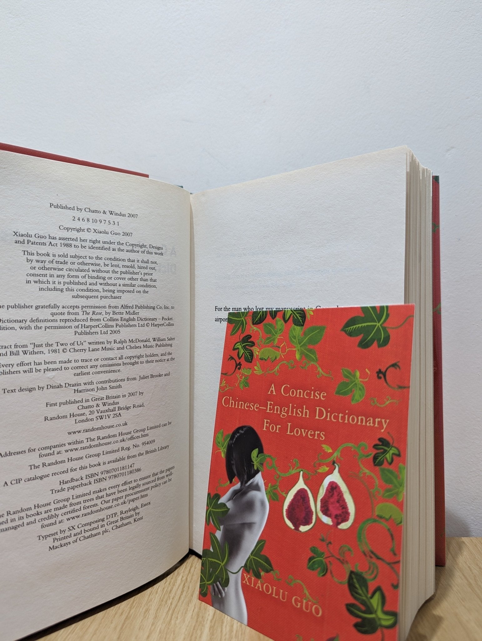 A Concise Chinese English Dictionary For Lovers by Xiaolu Guo (Signed First Edition) - Fialta Books