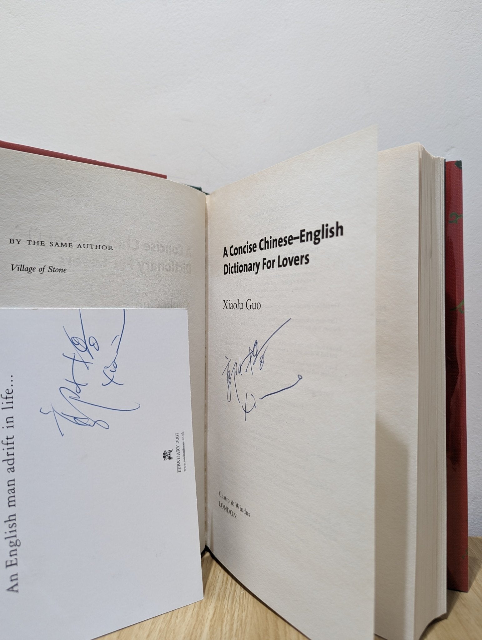 A Concise Chinese English Dictionary For Lovers by Xiaolu Guo (Signed First Edition) - Fialta Books