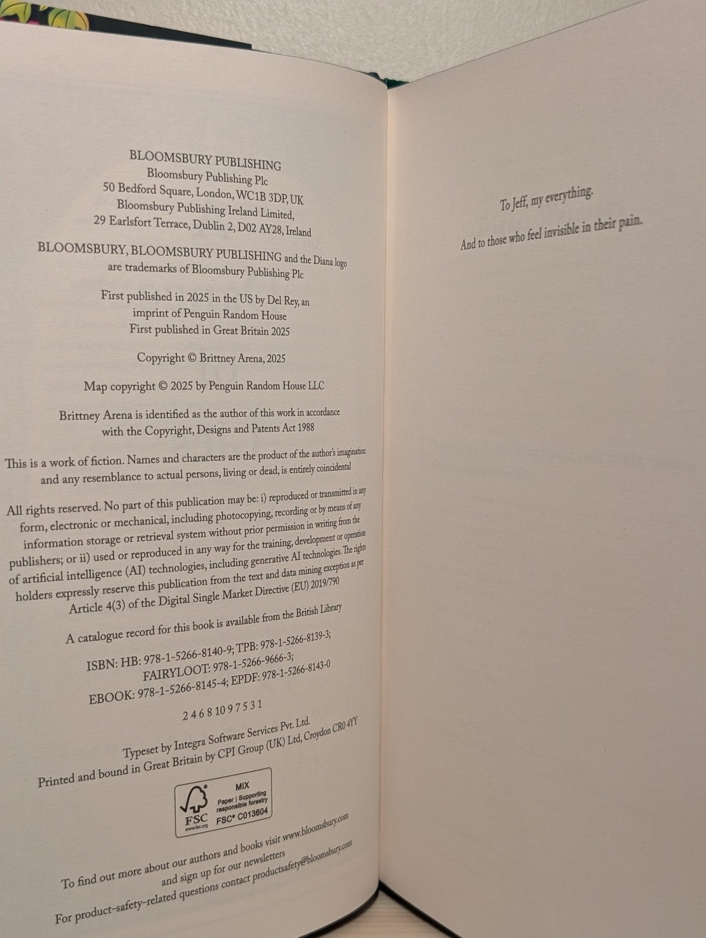 A Dance of Lies by Brittney Arena (Special First Edition with sprayed edges) - Fialta Books