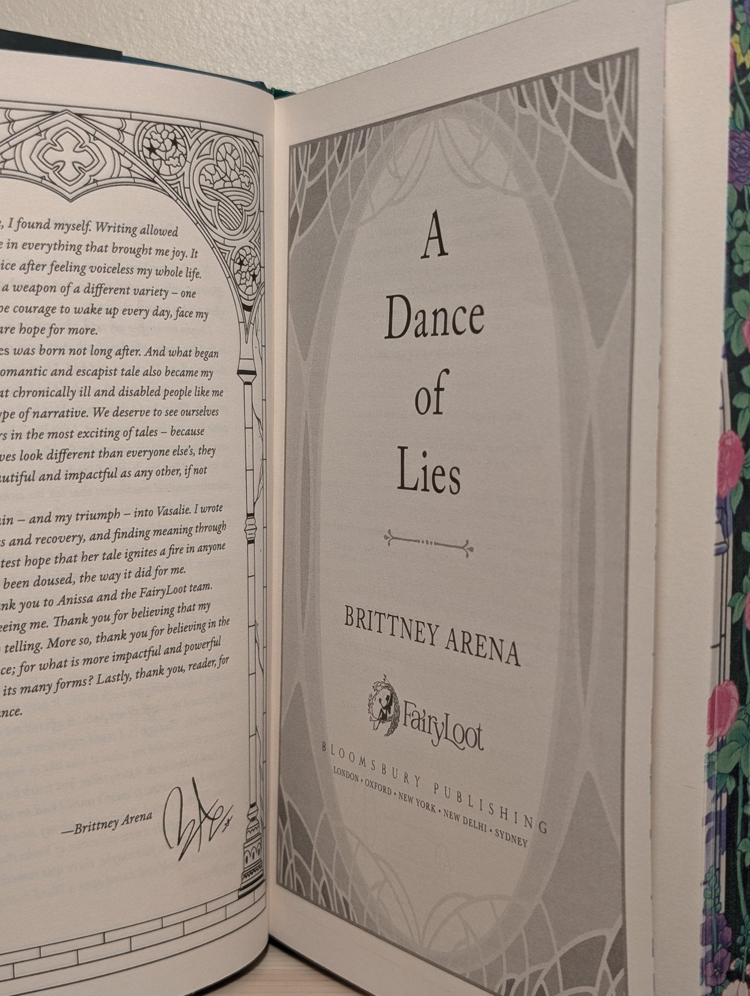 A Dance of Lies by Brittney Arena (Special First Edition with sprayed edges) - Fialta Books