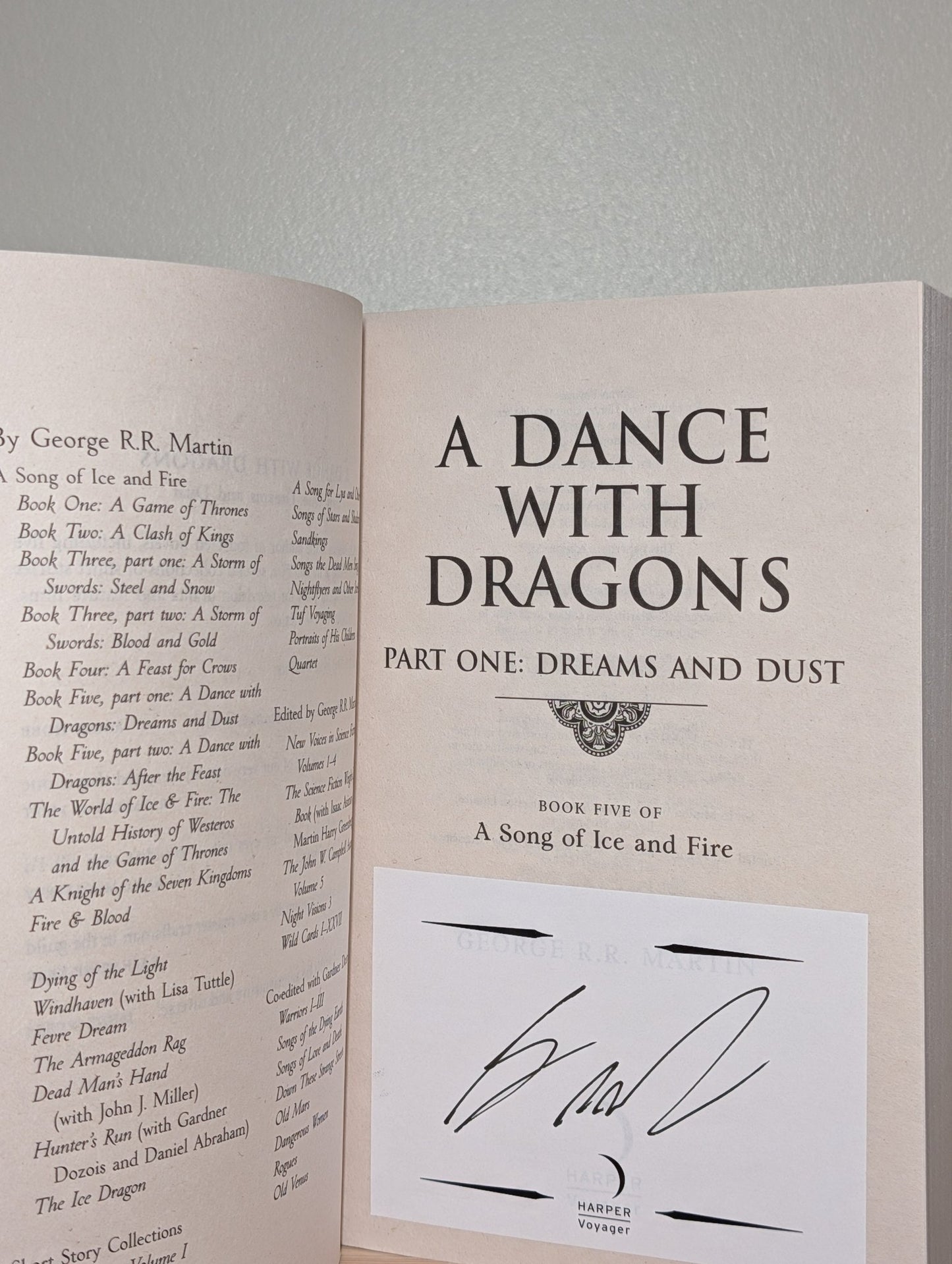 A Dance With Dragons by George R.R. Martin (Signed Paperback) - Fialta Books