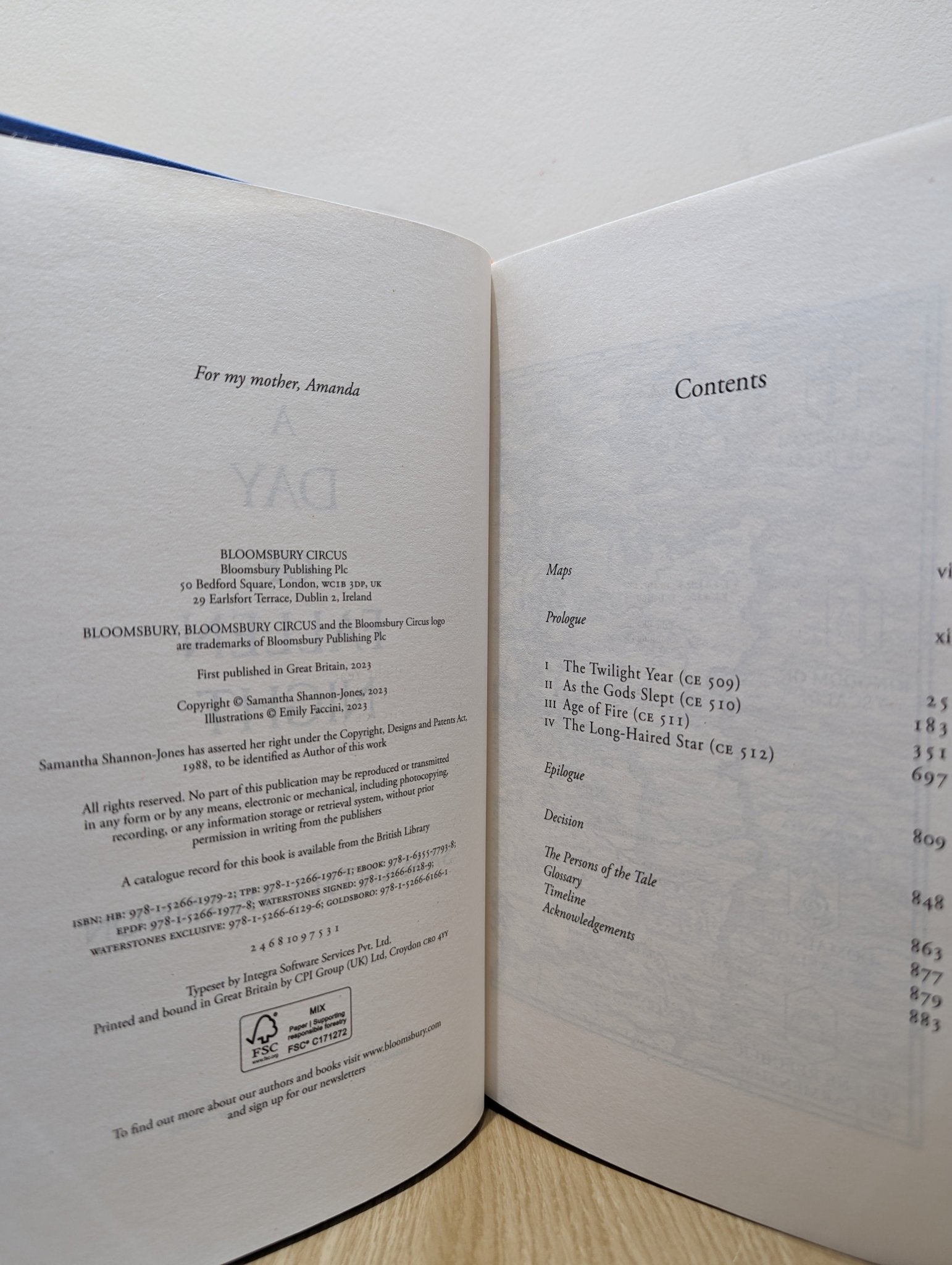 A Day of Fallen Night by Samantha Shannon (Signed First Edition with extra chapter) - Fialta Books