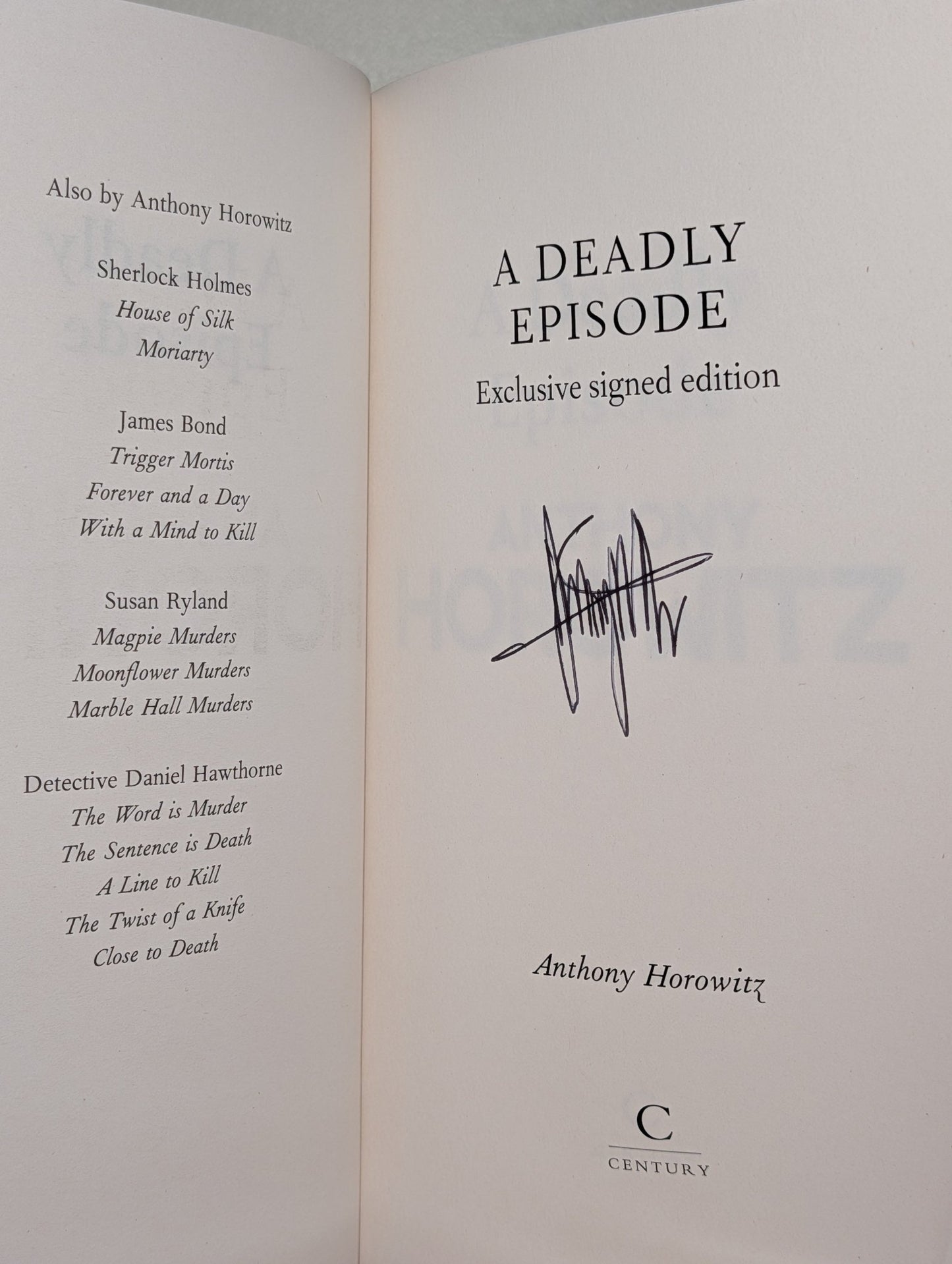 A Deadly Episode by Anthony Horowitz (Signed First Edition) - Fialta Books