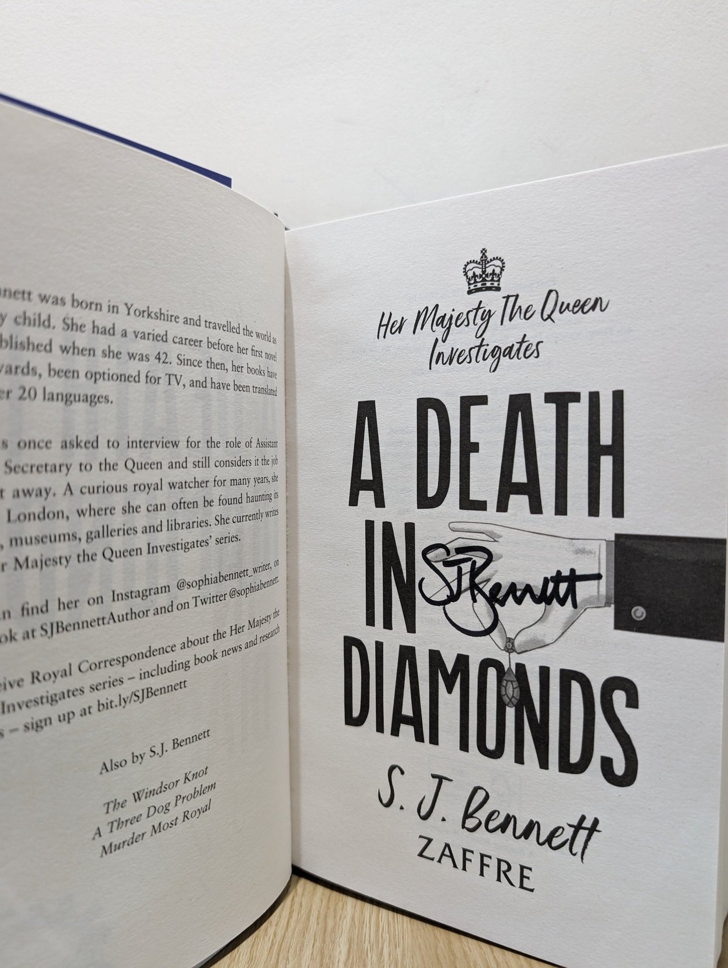A Death in Diamonds by SJ Bennett (Signed First Edition) - Fialta Books