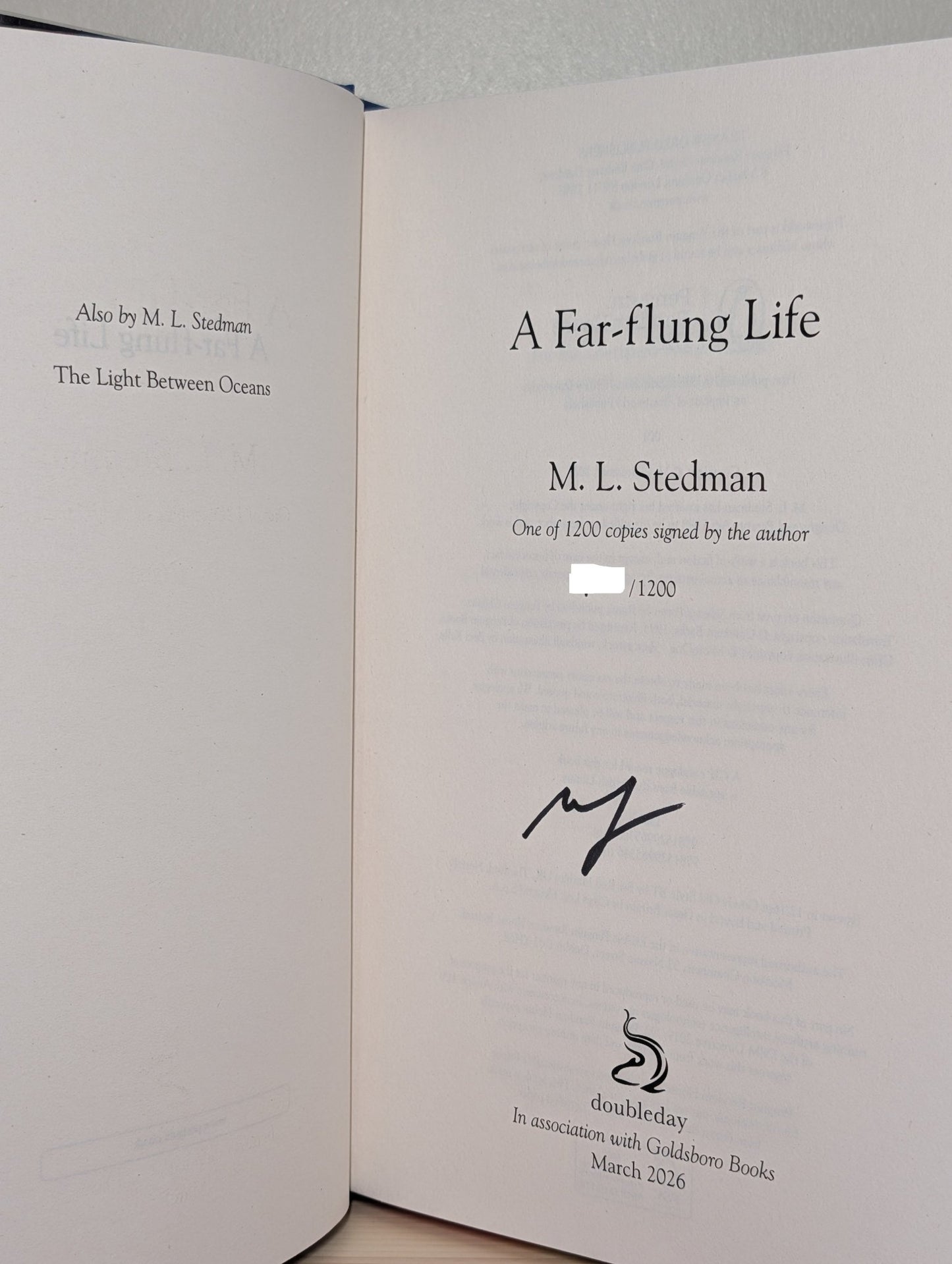 A Far - flung Life by M L Stedman (Signed Numbered First Edition with sprayed edges) - Fialta Books