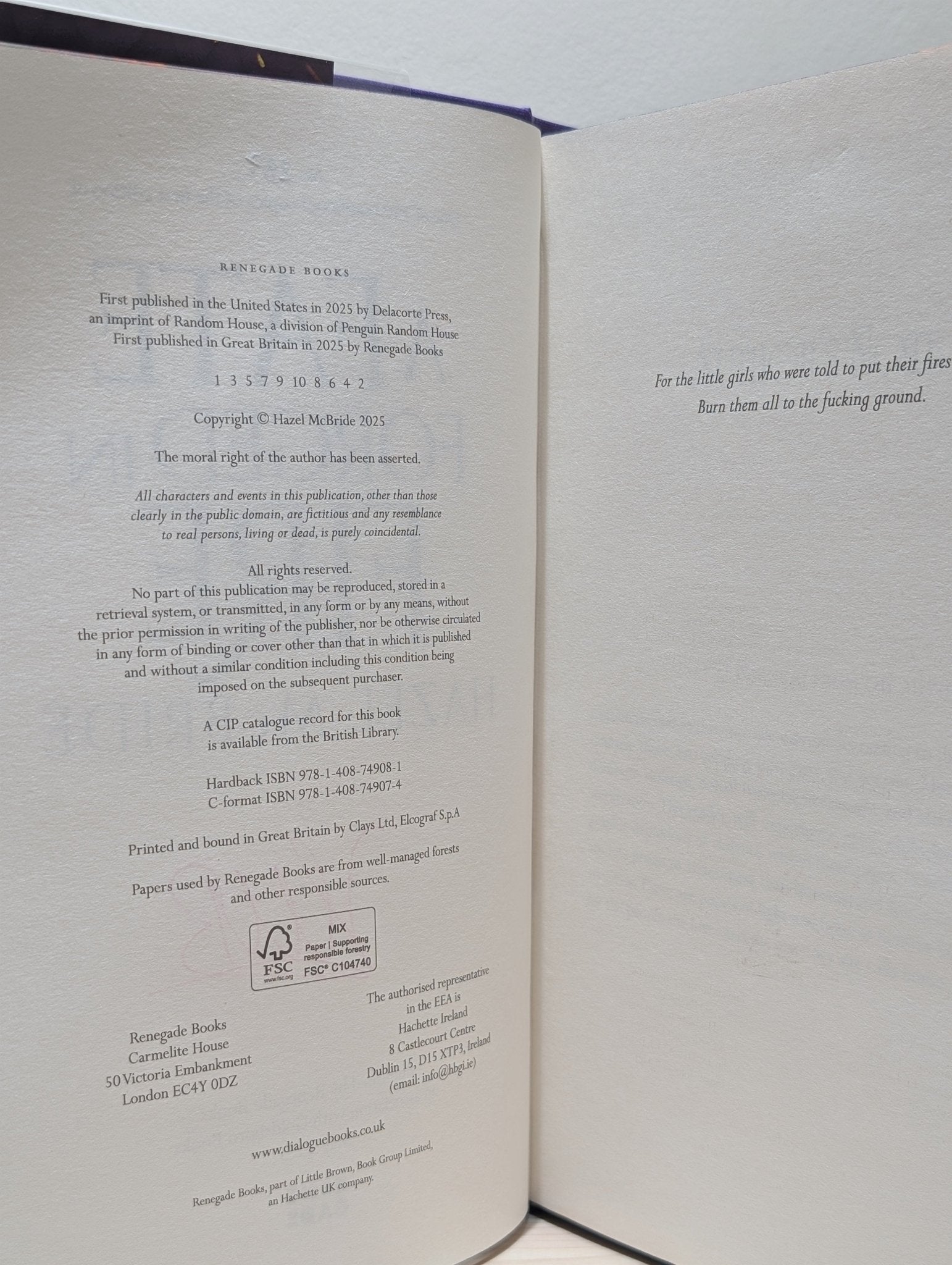 A Fate Forged in Fire by Hazel McBride (Signed First Edition with sprayed edges) - Fialta Books