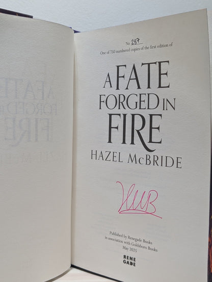 A Fate Forged in Fire by Hazel McBride (Signed First Edition with sprayed edges) - Fialta Books