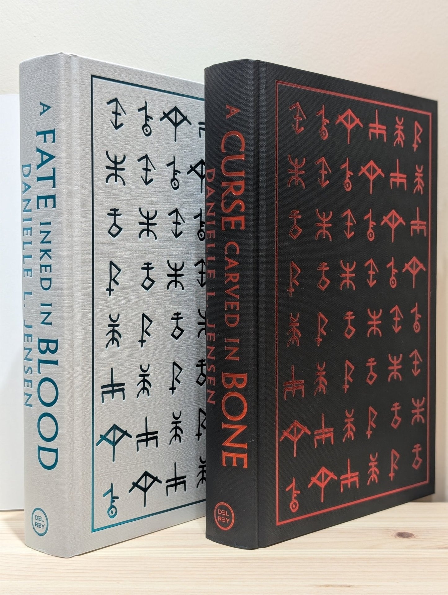 A Fate Inked in Blood; A Curse Carved in Bone by Danielle L. Jensen (Signed with sprayed edges) - Fialta Books