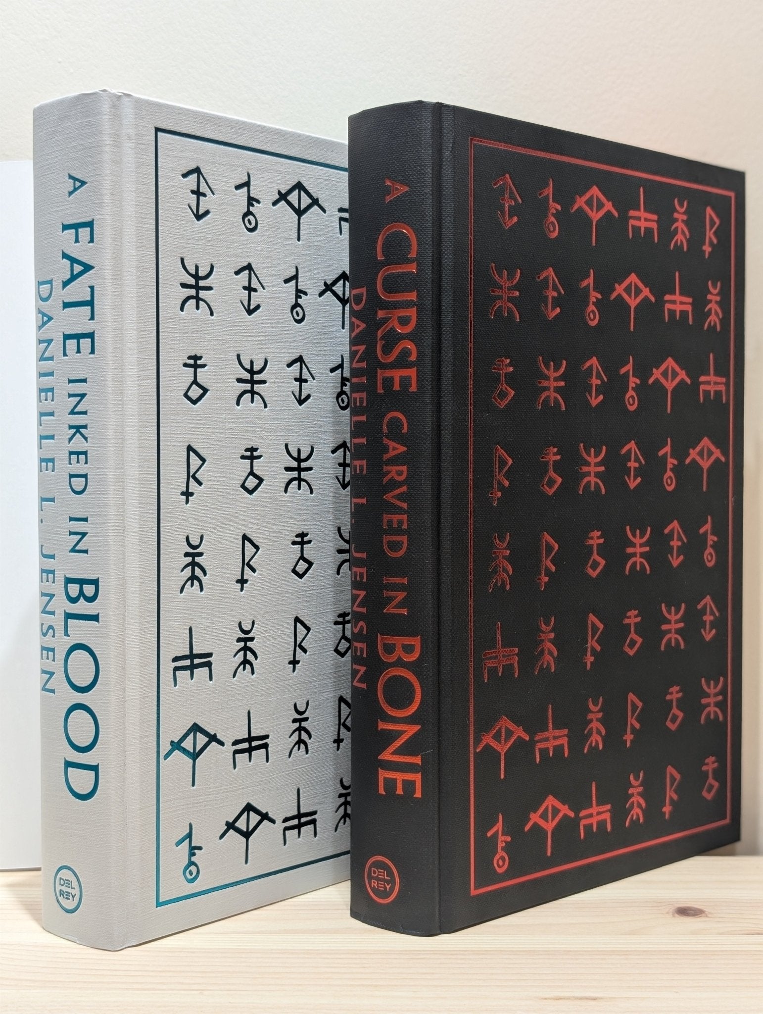 A Fate Inked in Blood; A Curse Carved in Bone by Danielle L. Jensen (Signed with sprayed edges) - Fialta Books