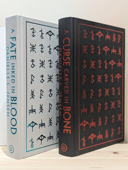 A Fate Inked in Blood; A Curse Carved in Bone by Danielle L. Jensen (Signed with sprayed edges) - Fialta Books