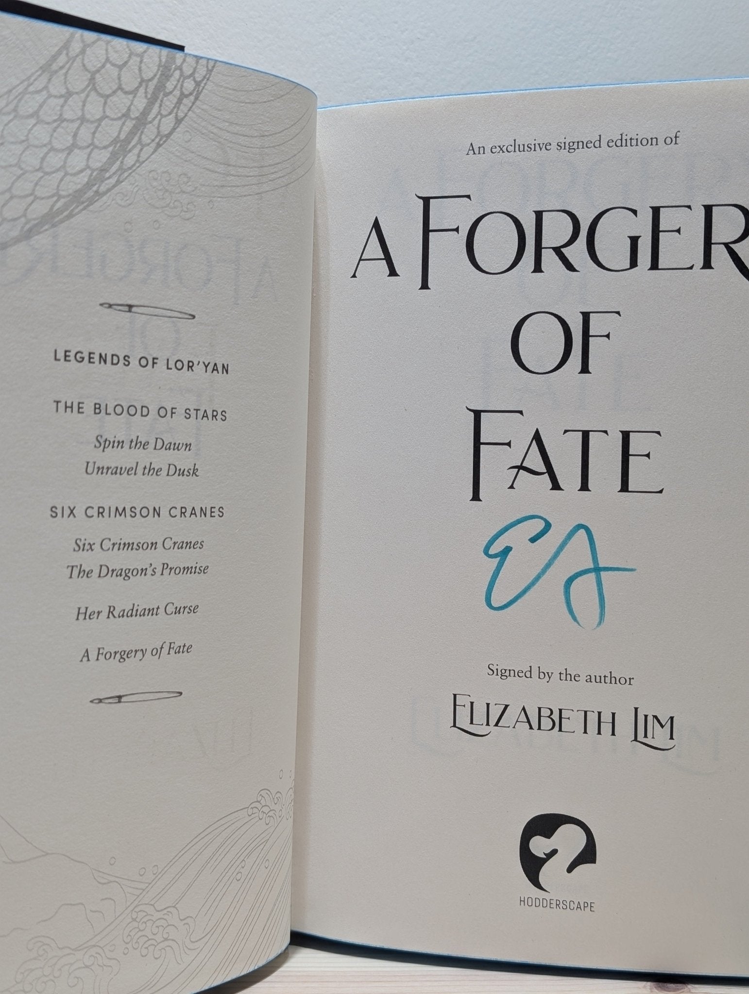 A Forgery of Fate by Elizabeth Lim (Signed First Edition with sprayed edges) - Fialta Books