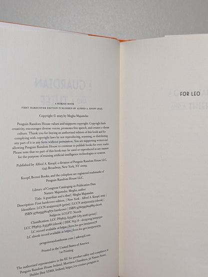 A Guardian and a Thief: A Novel by Megha Majumdar (Signed First Edition) - Fialta Books
