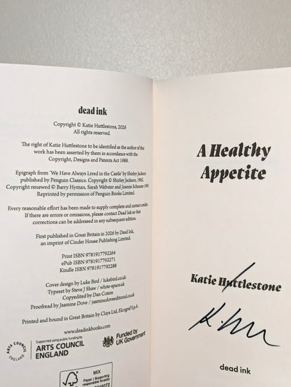 A Healthy Appetite by Katie Huttlestone (Signed First Edition) - Fialta Books