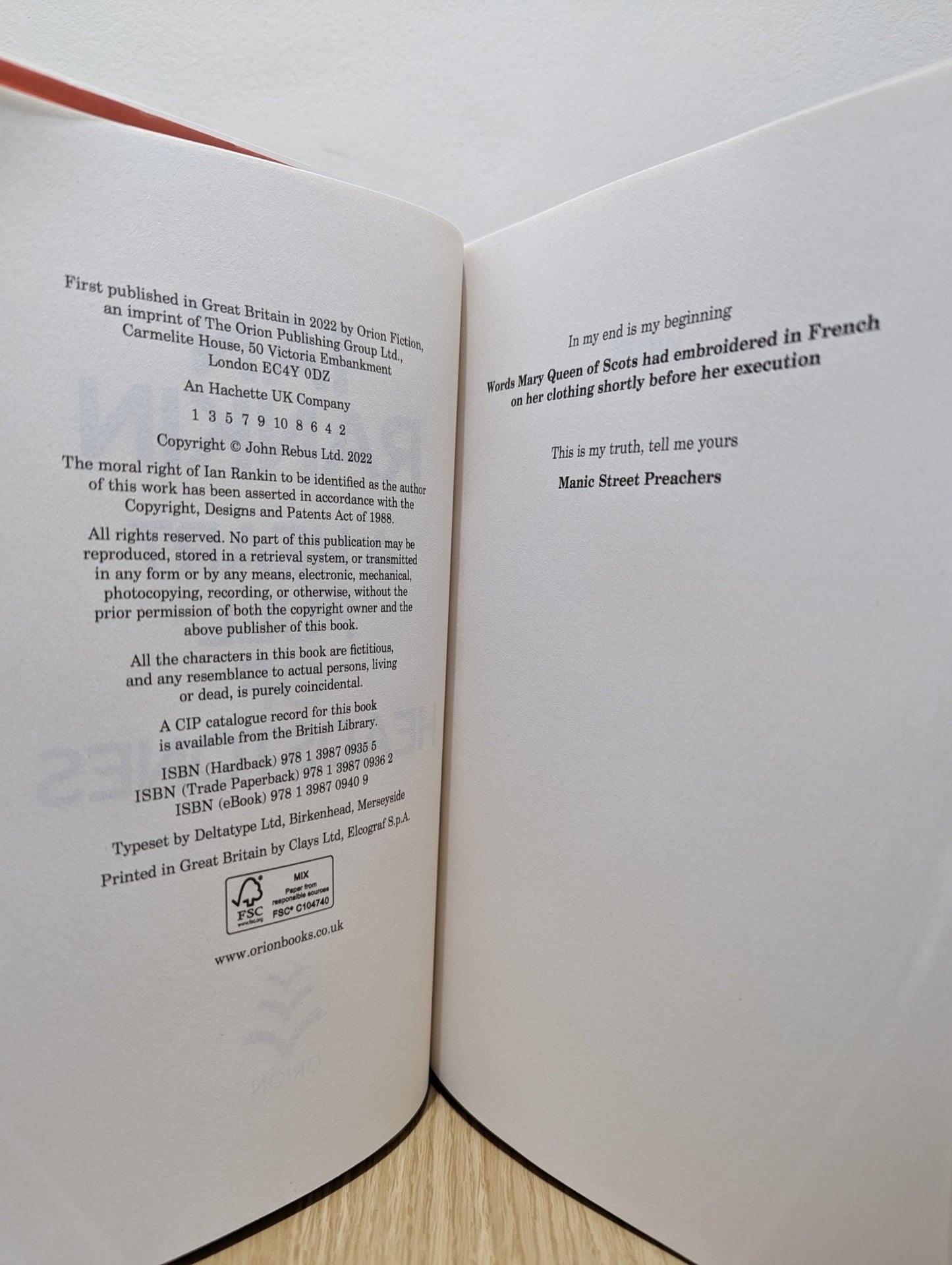 A Heart Full of Headstones by Ian Rankin (Signed First Edition) - Fialta Books