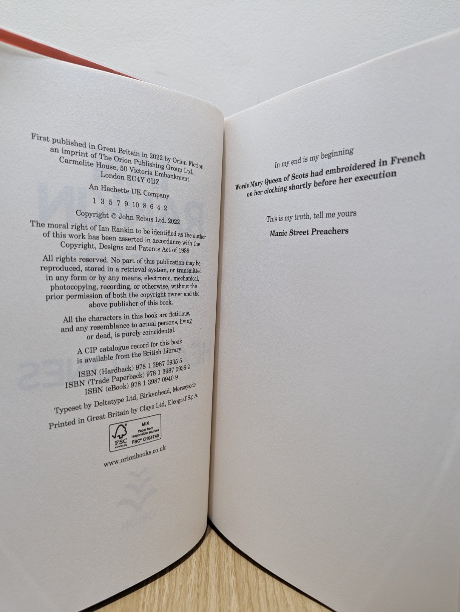 A Heart Full of Headstones by Ian Rankin (Signed First Edition) - Fialta Books