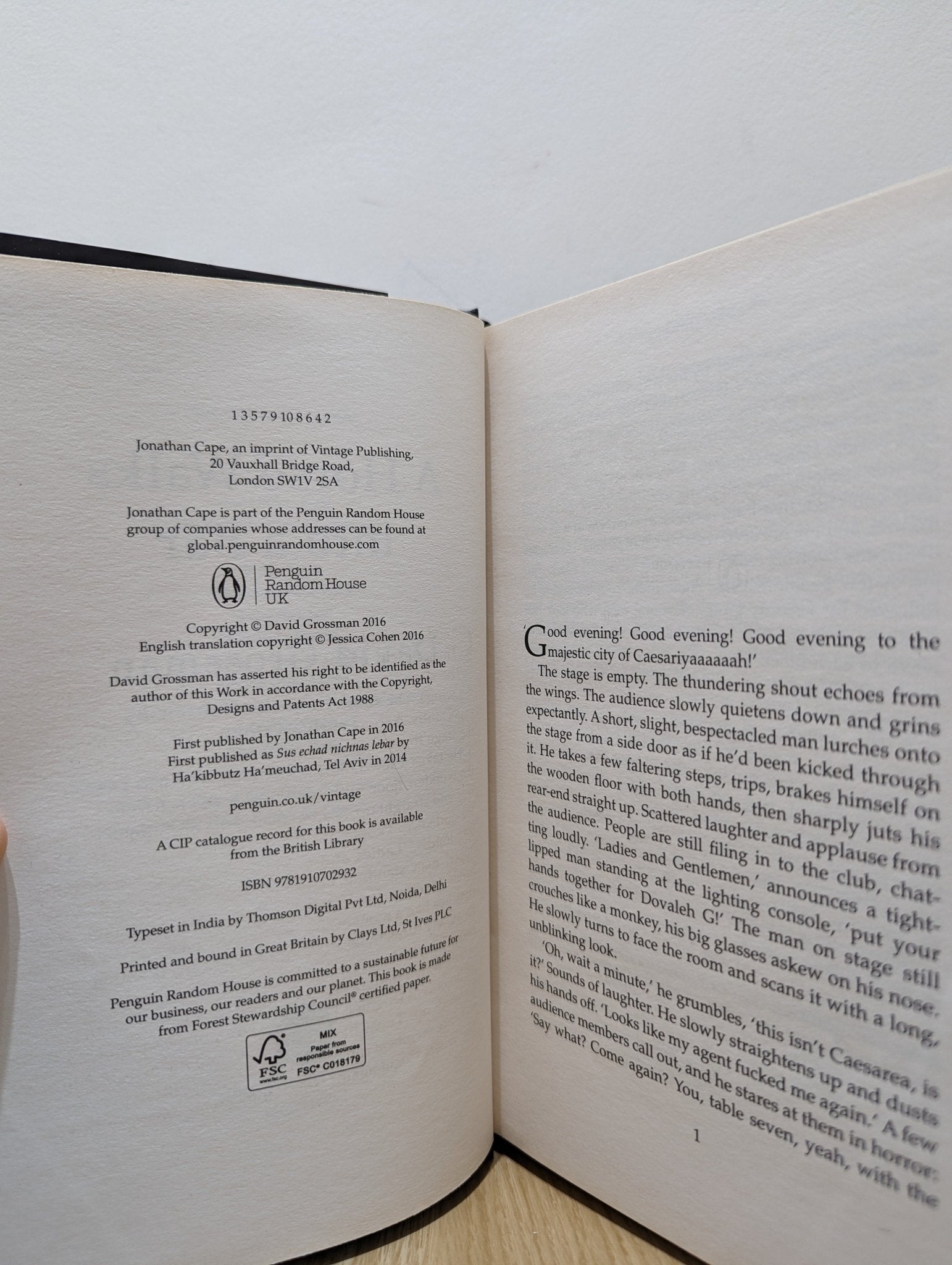 A Horse Walks into a Bar by David Grossman (First Edition) - Fialta Books