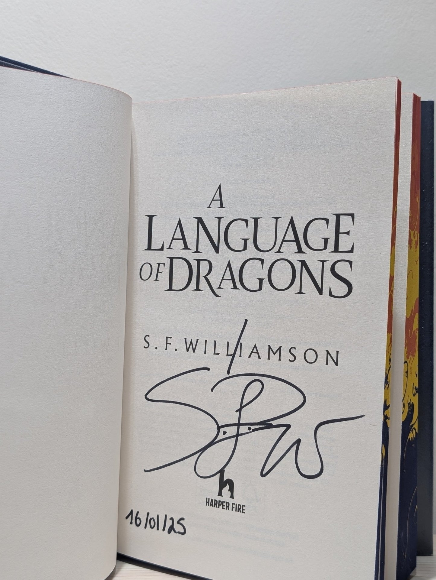 A Language of Dragons by S. F. Williamson (Signed Dated with sprayed edges) - Fialta Books