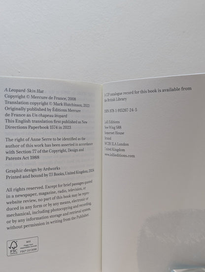 A Leopard - Skin Hat by Anne Serre (First Edition) - Fialta Books