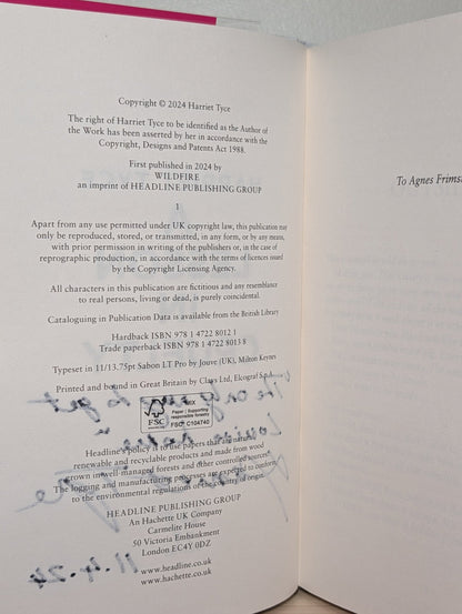A Lesson in Cruelty by Harriet Tyce (Signed Lined First Edition) - Fialta Books