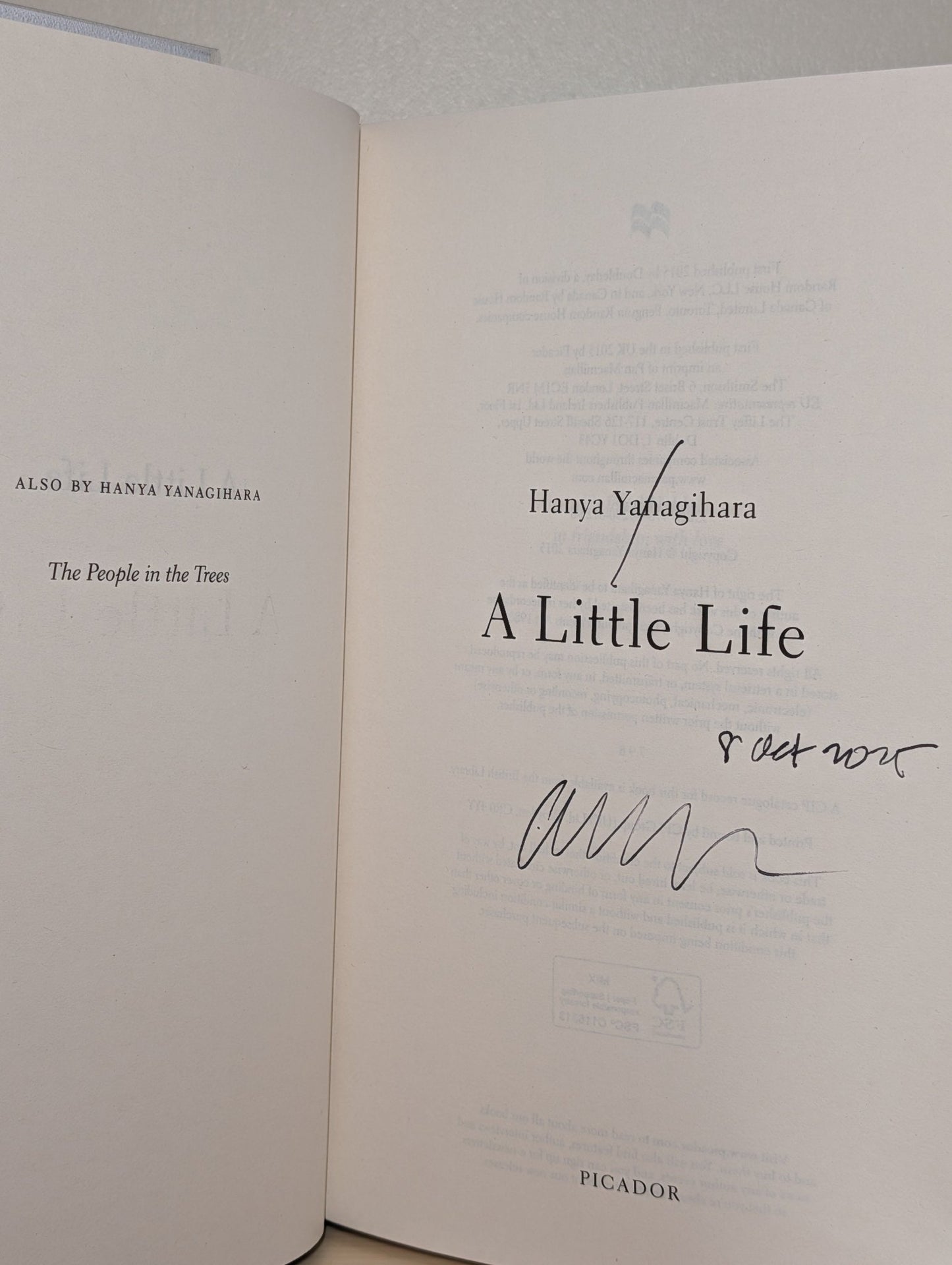 A Little Life by Hanya Yanagihara (Signed Dated) - Fialta Books