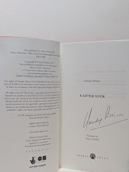A Little Luck by Claudia Pineiro (Signed) - Fialta Books