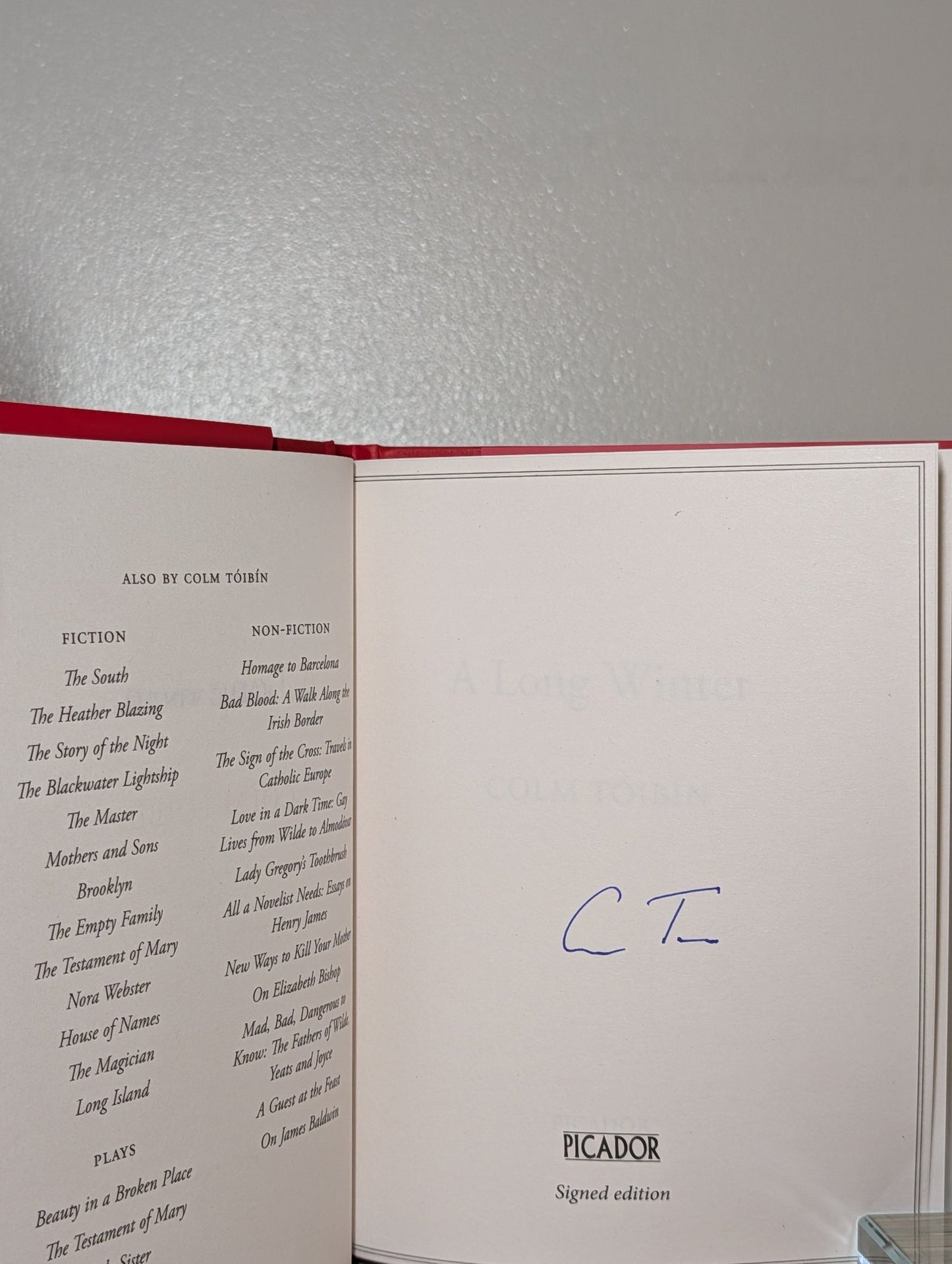 A Long Winter by Colm Toibin (Signed) - Fialta Books