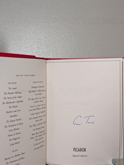A Long Winter by Colm Toibin (Signed) - Fialta Books