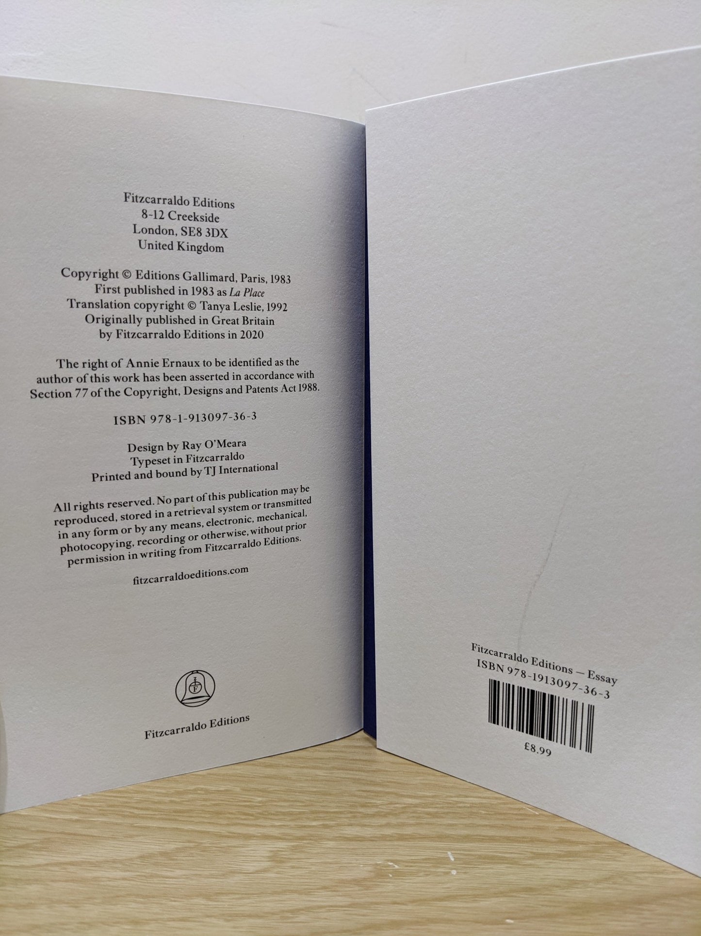 A Man's Place by Annie Ernaux (First Edition) - Fialta Books