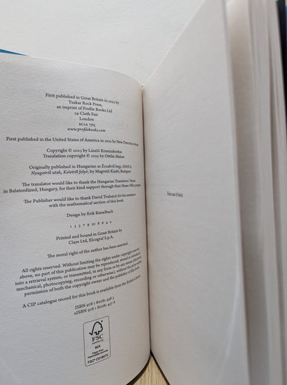 A Mountain to the North, A Lake to The South, Paths to the West, A River to the East by Laszlo Krasznahorkai (First Edition) - Fialta Books