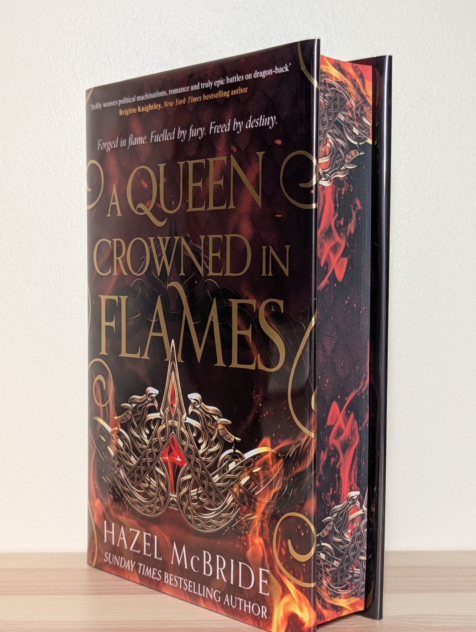 A Queen Crowned in Flames by Hazel McBride (Signed Numbered Edition with sprayed edges) - Fialta Books