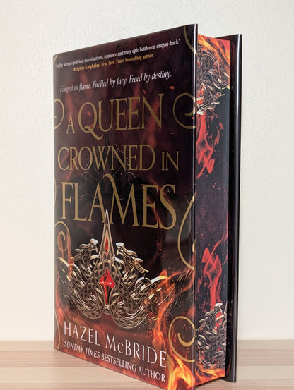 A Queen Crowned in Flames by Hazel McBride (Signed Numbered Edition with sprayed edges) - Fialta Books