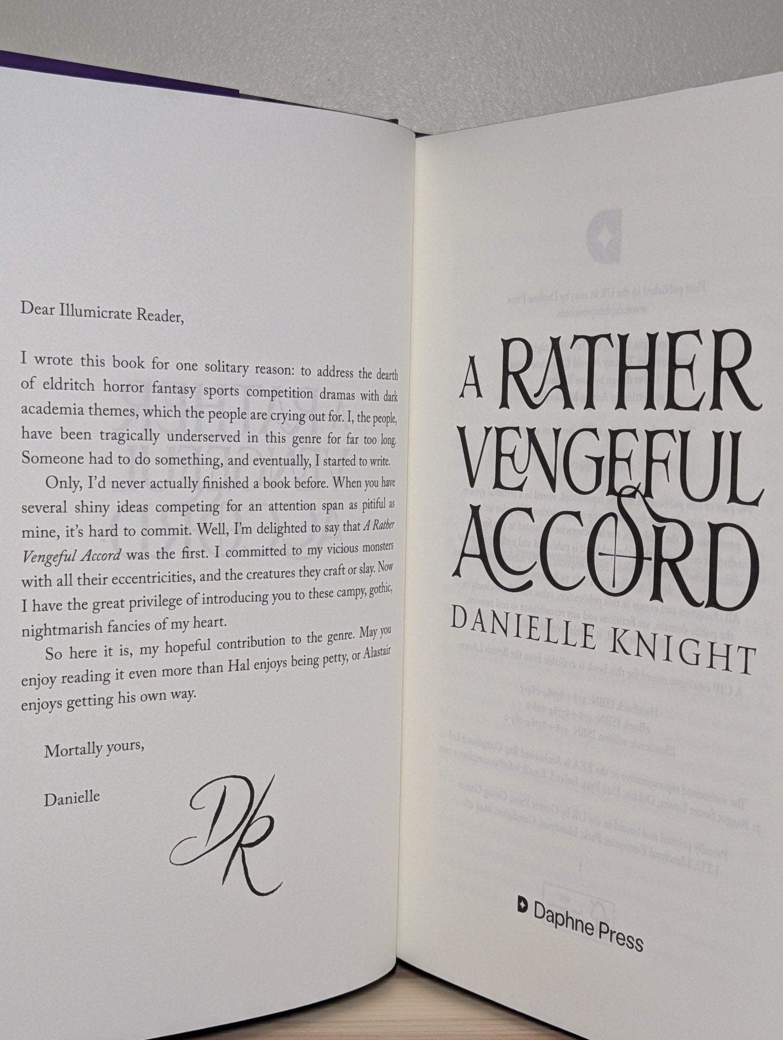 A Rather Vengeful Accord by Danielle Knight (Special First Edition with sprayed edges) - Fialta Books