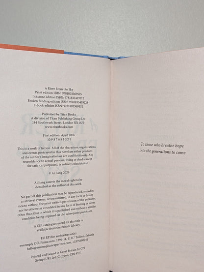 A River From the Sky by Ai Jiang (Signed Numbered First Edition with sprayed edges) - Fialta Books