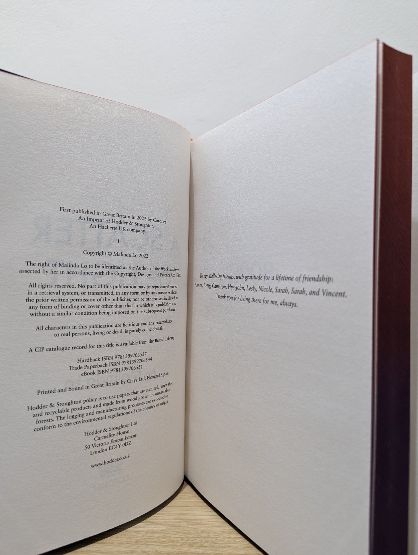 A Scatter of Light; Last Night at the Telegraph Club by Malinda Lo (Signed Set with sprayed edges) - Fialta Books