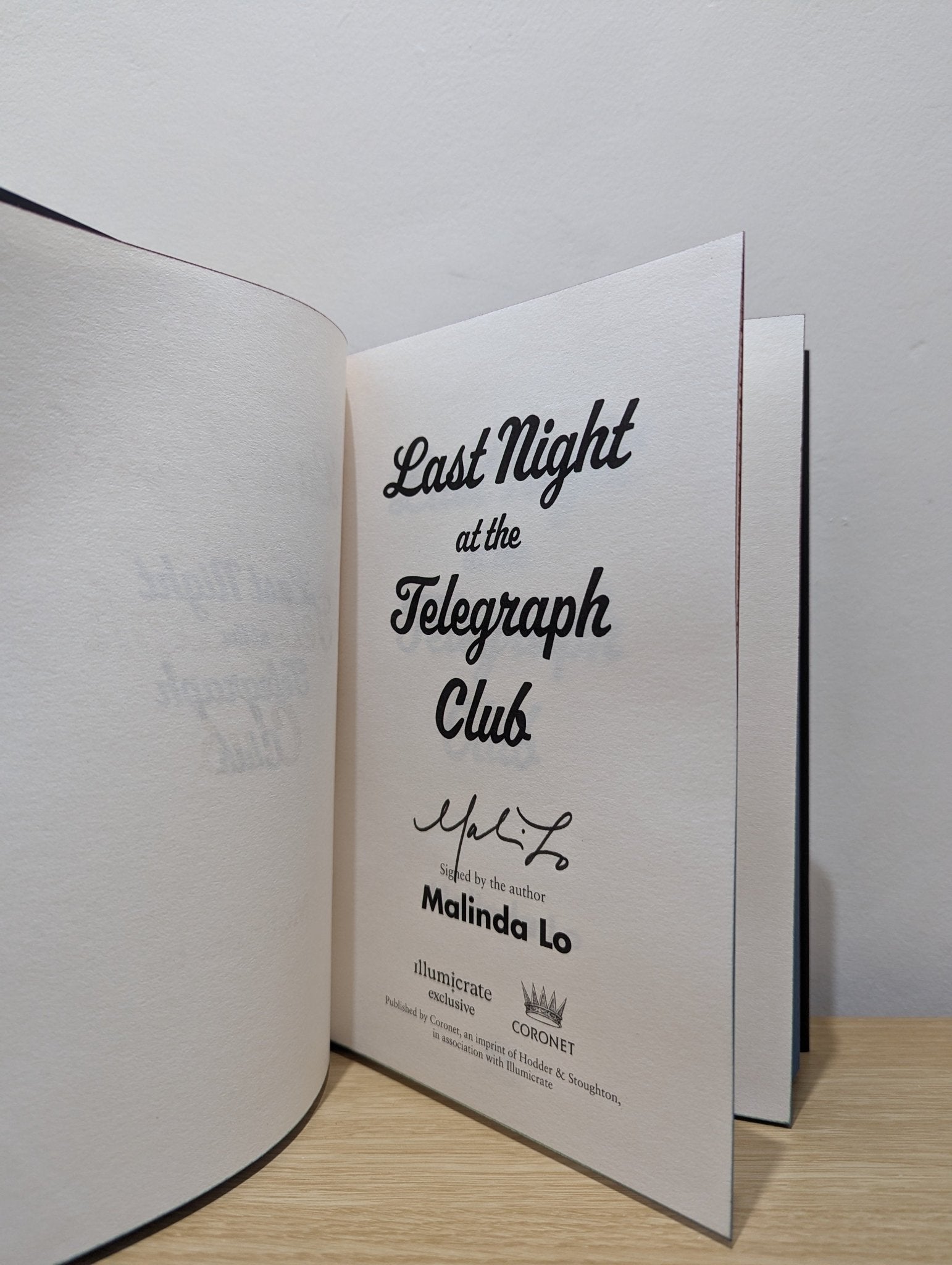 A Scatter of Light; Last Night at the Telegraph Club by Malinda Lo (Signed Set with sprayed edges) - Fialta Books