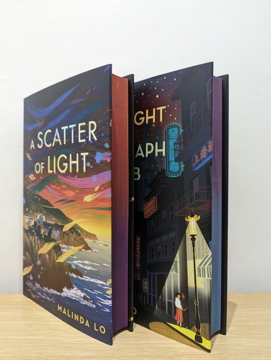A Scatter of Light; Last Night at the Telegraph Club by Malinda Lo (Signed Set with sprayed edges) - Fialta Books