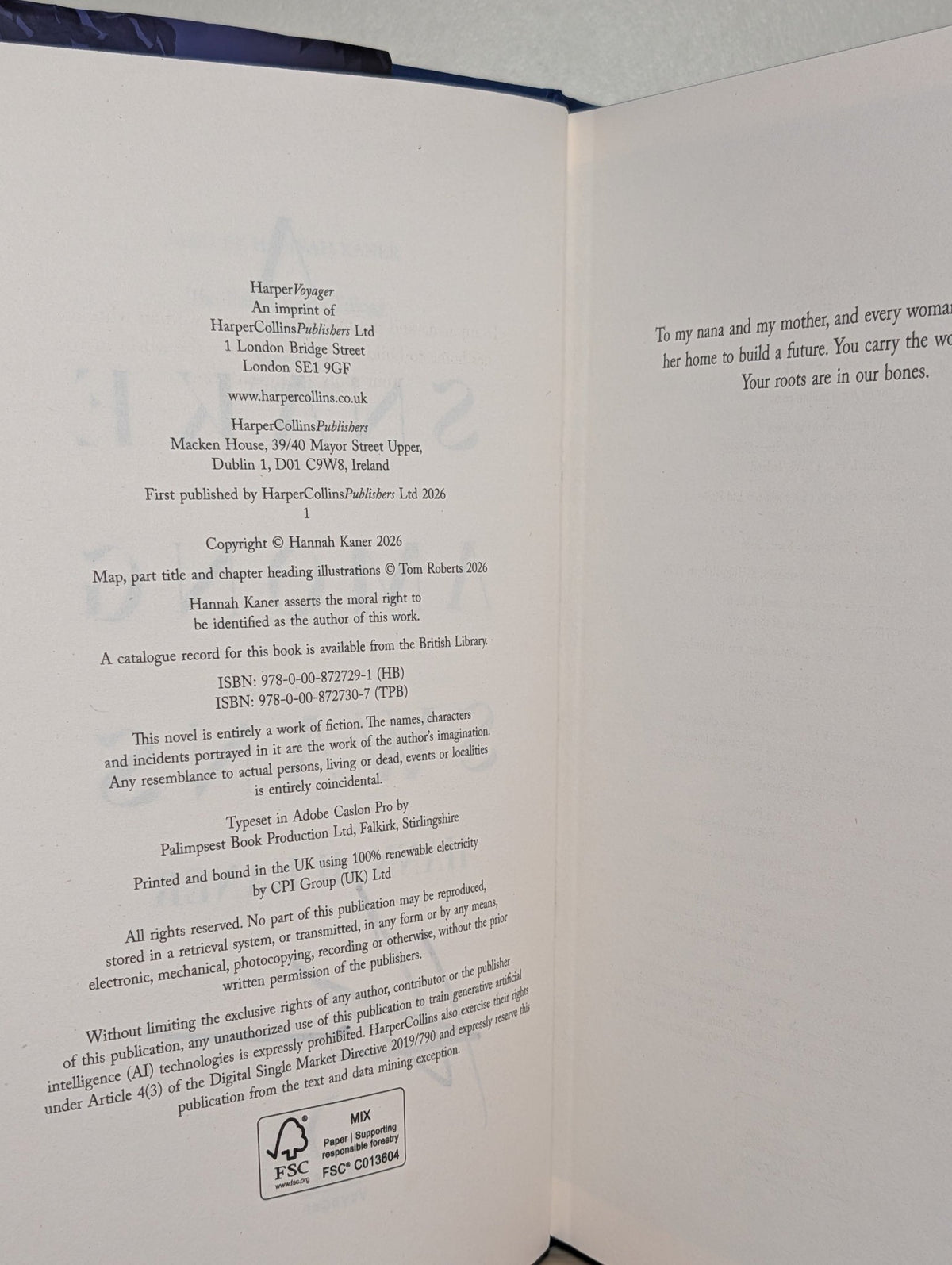 A Snake Among Swans by Hannah Kaner (Signed First Edition with sprayed edges) - Fialta Books