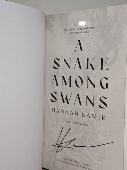 A Snake Among Swans by Hannah Kaner (Signed Numbered with sprayed edges) - Fialta Books