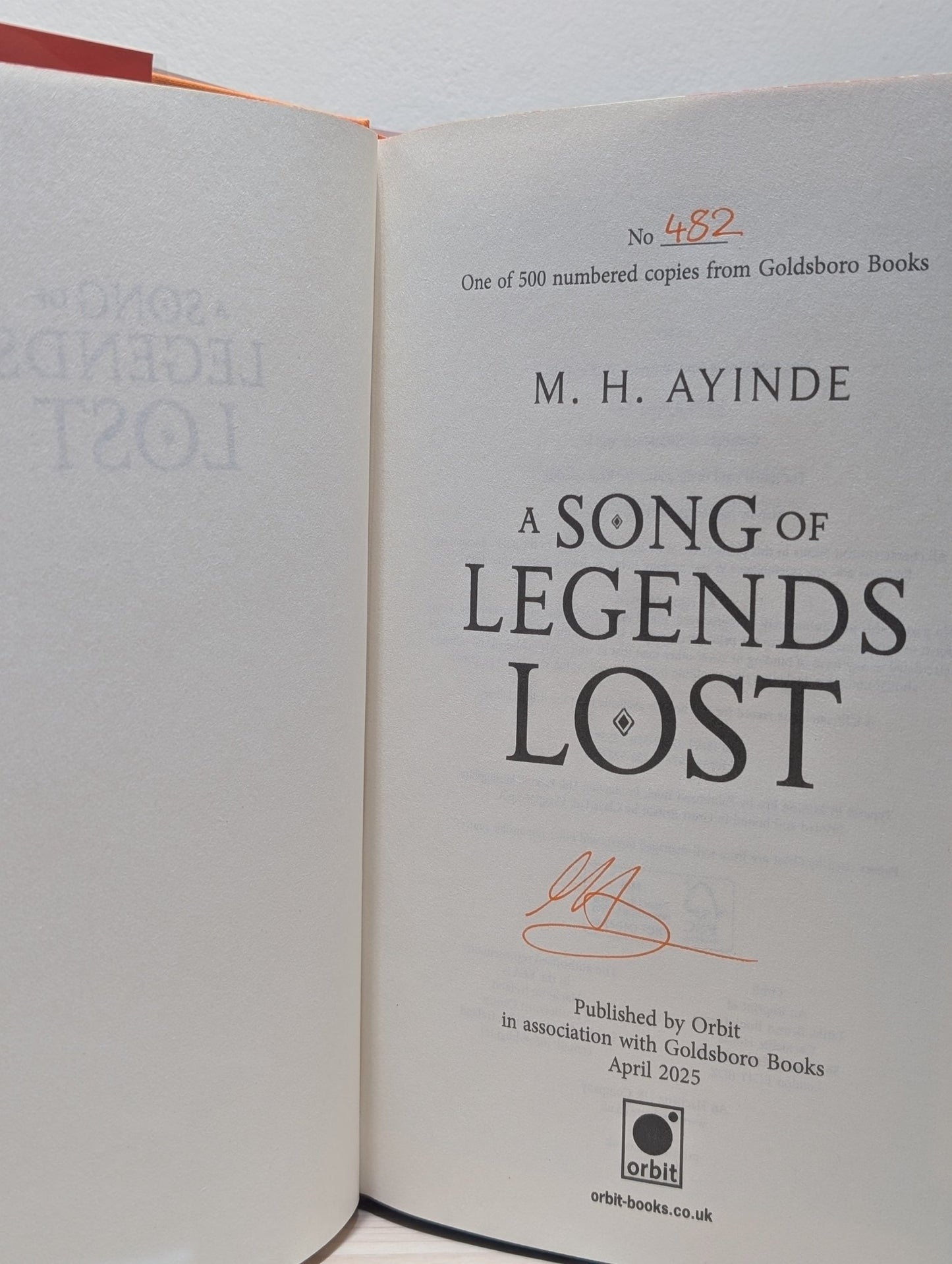 A Song of Legends Lost by M. H. Ayinde (Signed First Edition with sprayed edges) - Fialta Books