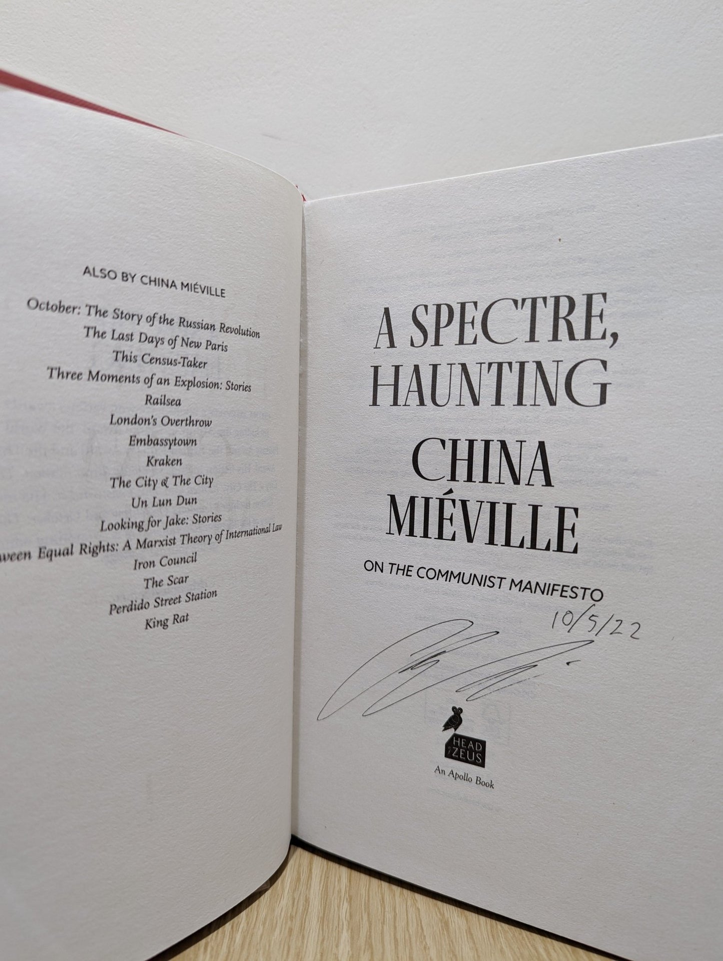 A Spectre, Haunting: On the Communist Manifesto by China Mieville (Signed First Edition with sprayed edges) - Fialta Books